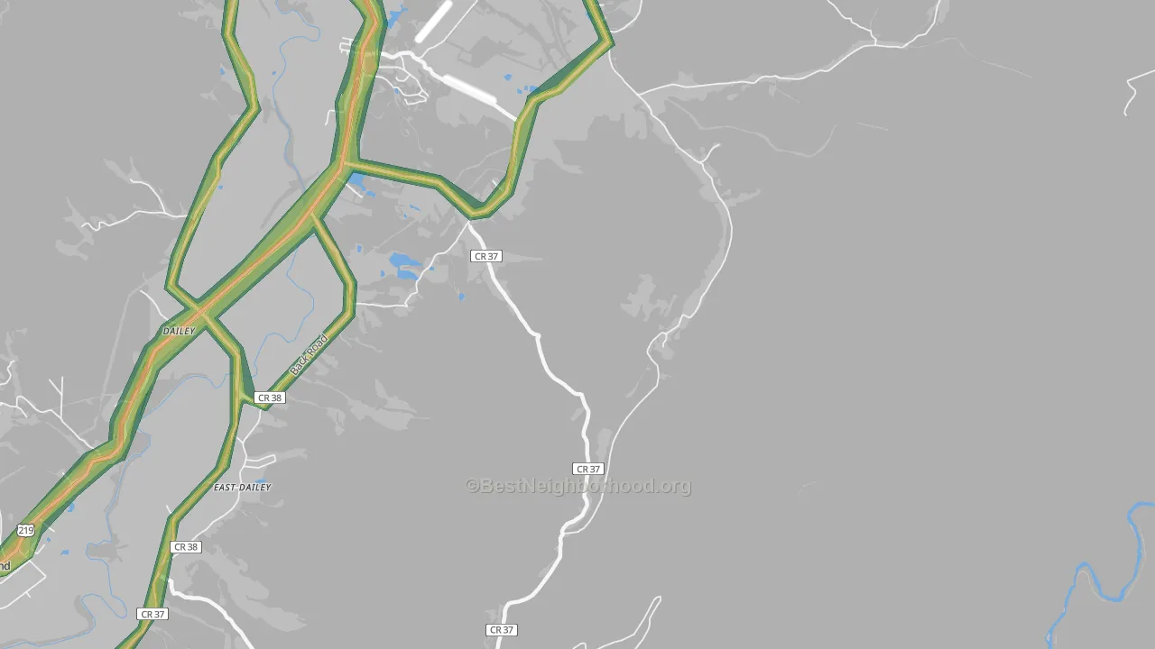 Hazelwood, WV Map of Noise Levels in Hazelwood