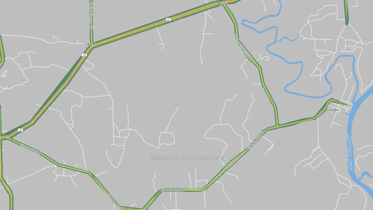 Hazen, AL Map of Noise Levels in Hazen