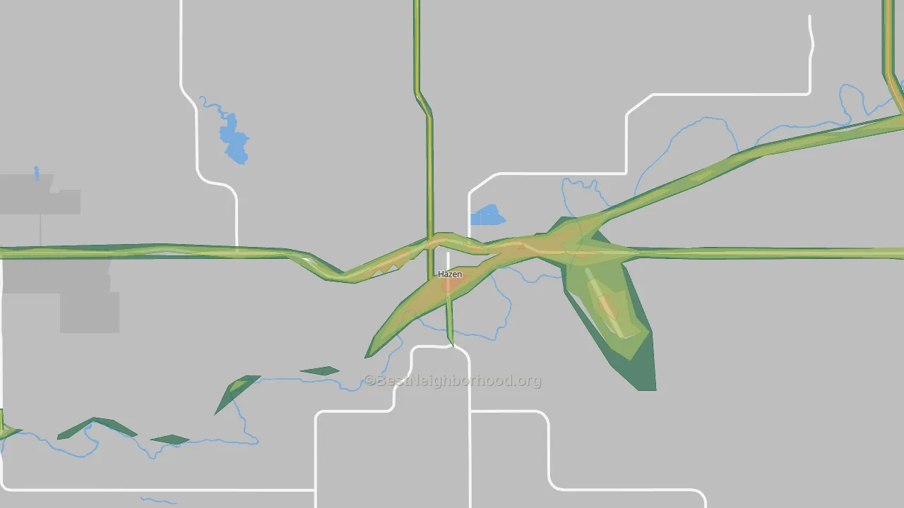Hazen, ND Map of Noise Levels in Hazen