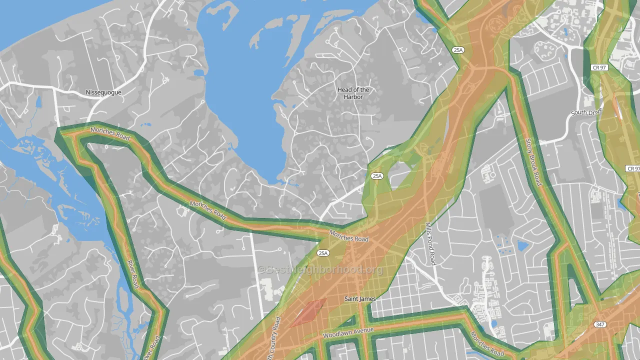 Head of the Harbor, NY Map of Noise Levels in Head of the Harbor