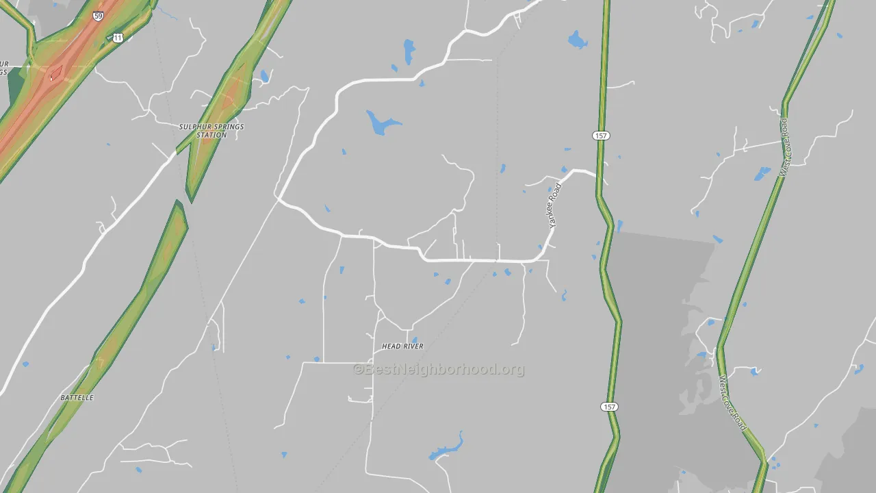 Head River, GA Map of Noise Levels in Head River