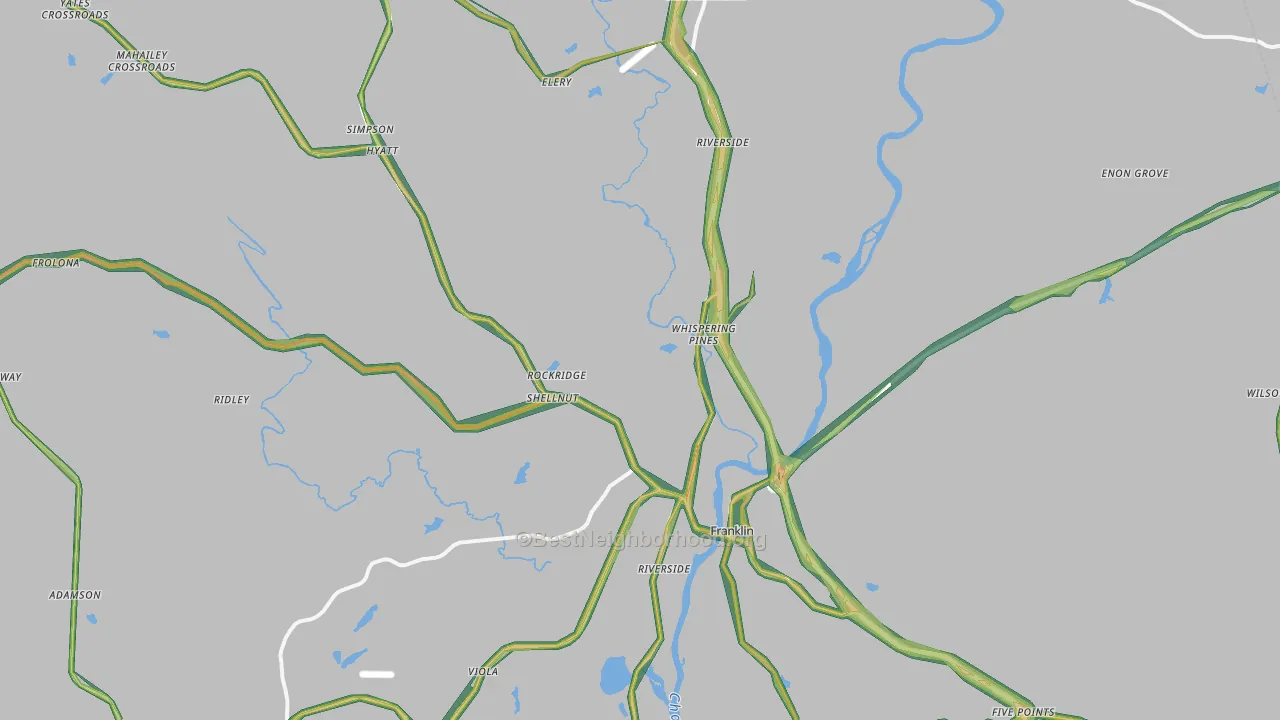 Heard County, GA Map of Noise Levels in Heard County