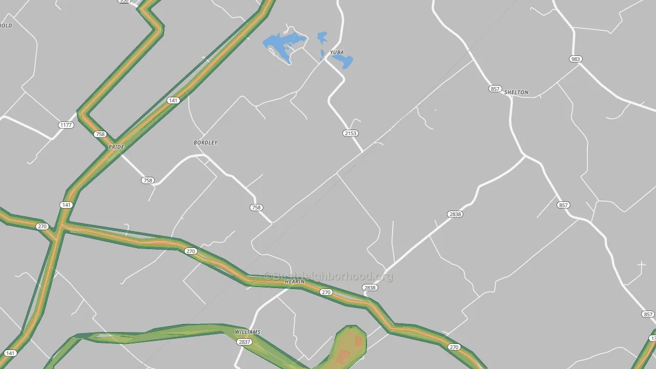 Hearin, KY Map of Noise Levels in Hearin