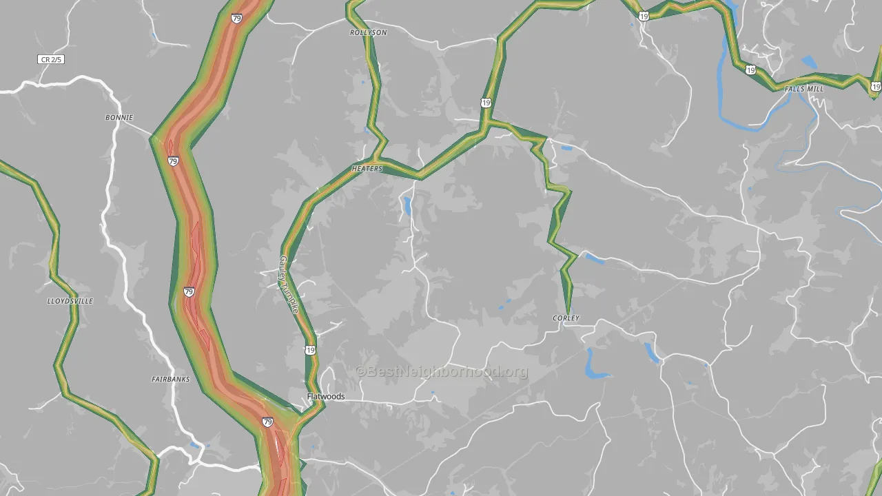 Heaters, WV Map of Noise Levels in Heaters