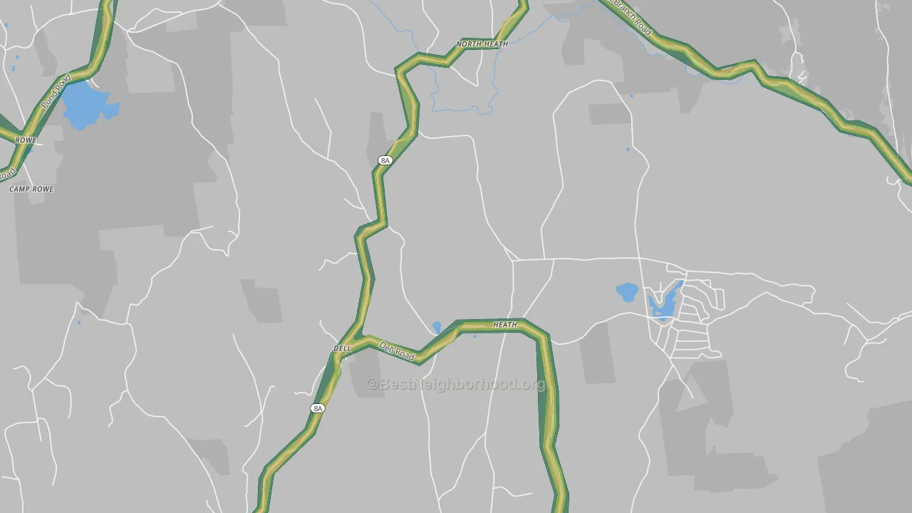 Heath, MA Map of Noise Levels in Heath