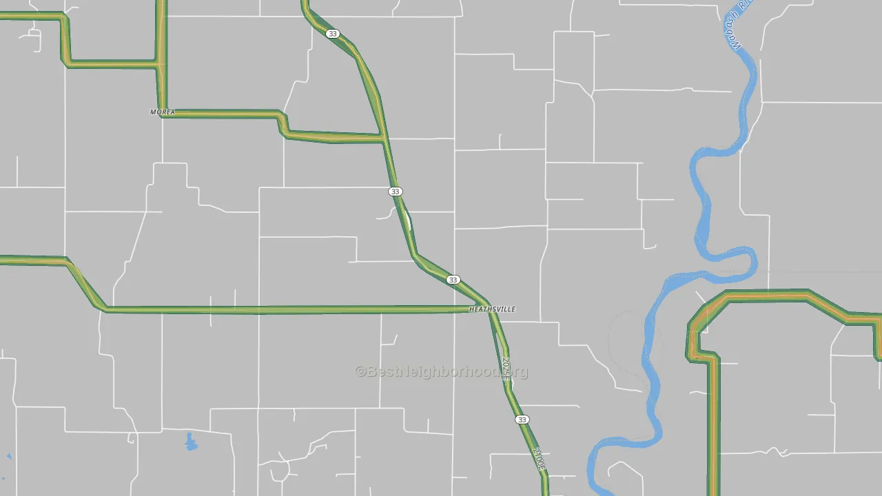 Heathsville, IL Map of Noise Levels in Heathsville