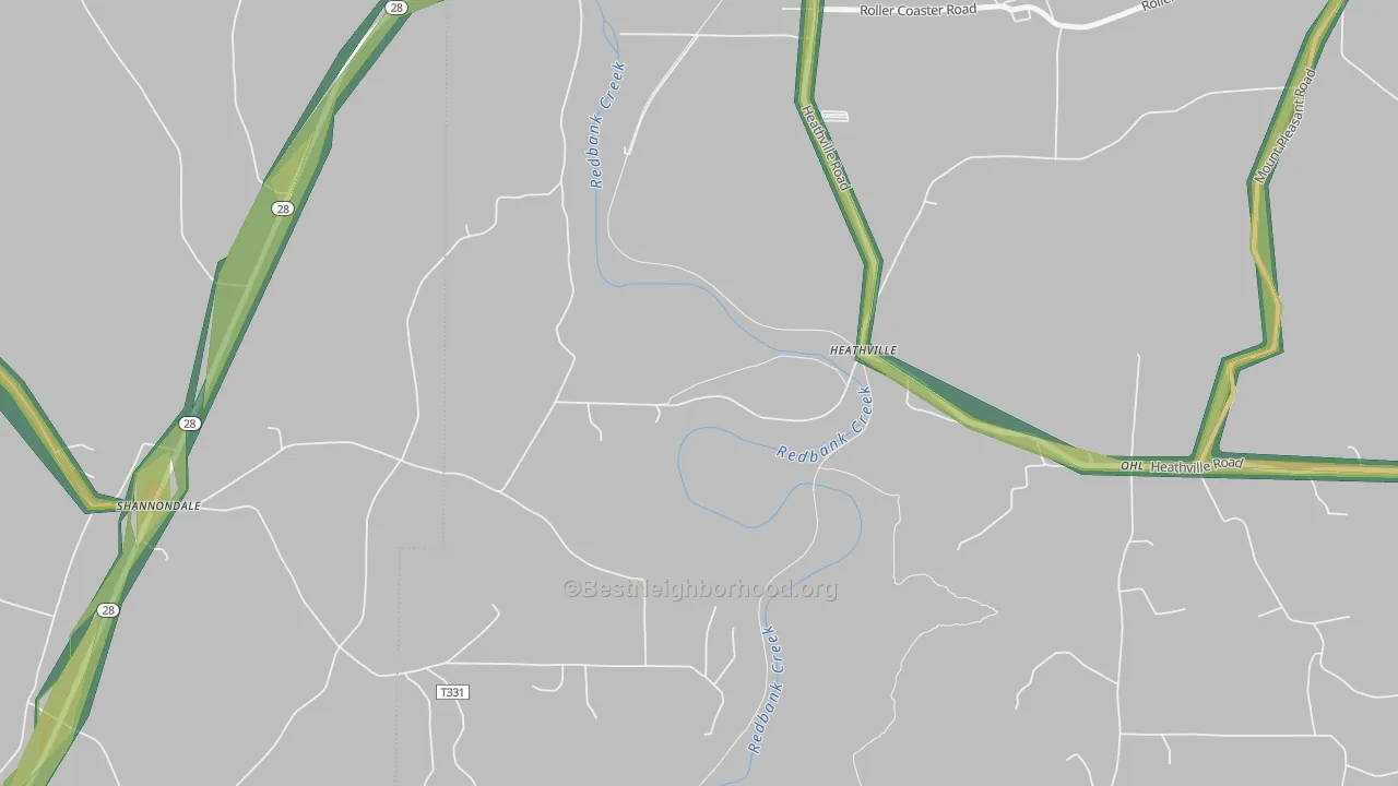 Heathville, PA Map of Noise Levels in Heathville