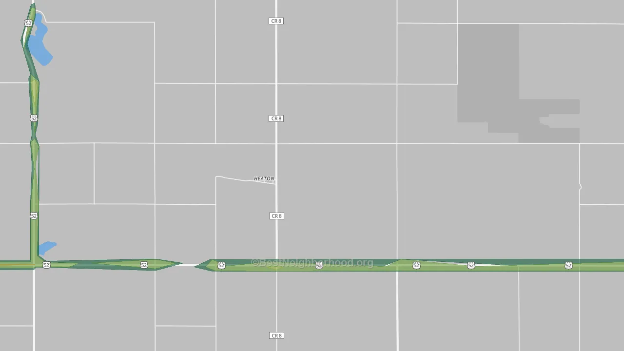 Heaton, ND Map of Noise Levels in Heaton