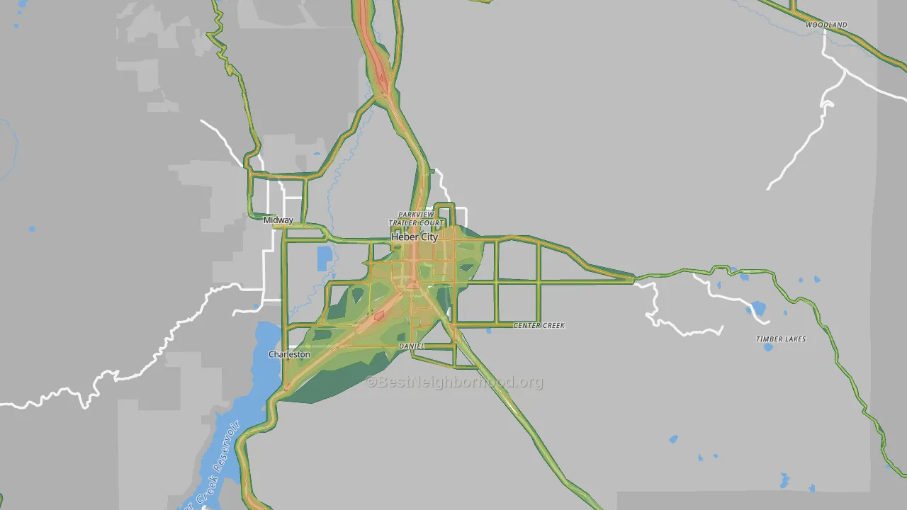 Heber City, UT Map of Noise Levels in Heber City