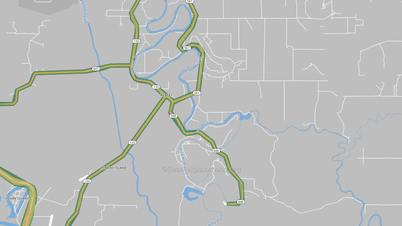Hebert, LA Map of Noise Levels in Hebert