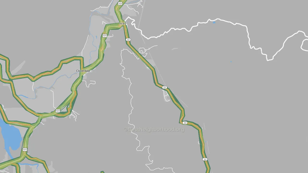 Hebo, OR Map of Noise Levels in Hebo