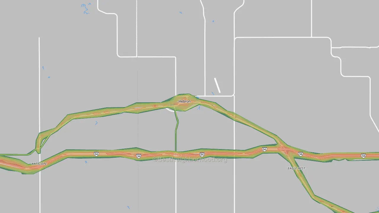 Hebron, ND Map of Noise Levels in Hebron