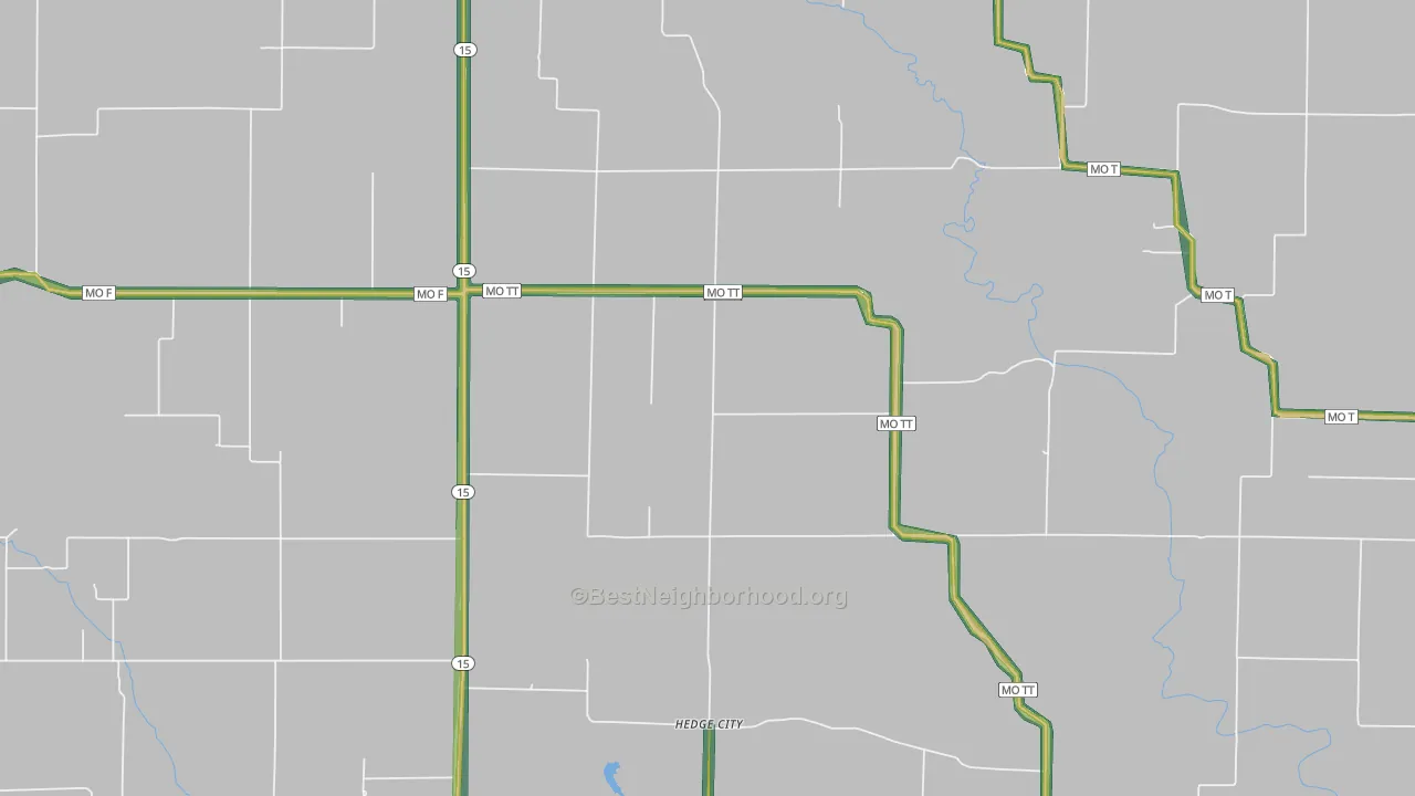 Hedge City, MO Map of Noise Levels in Hedge City