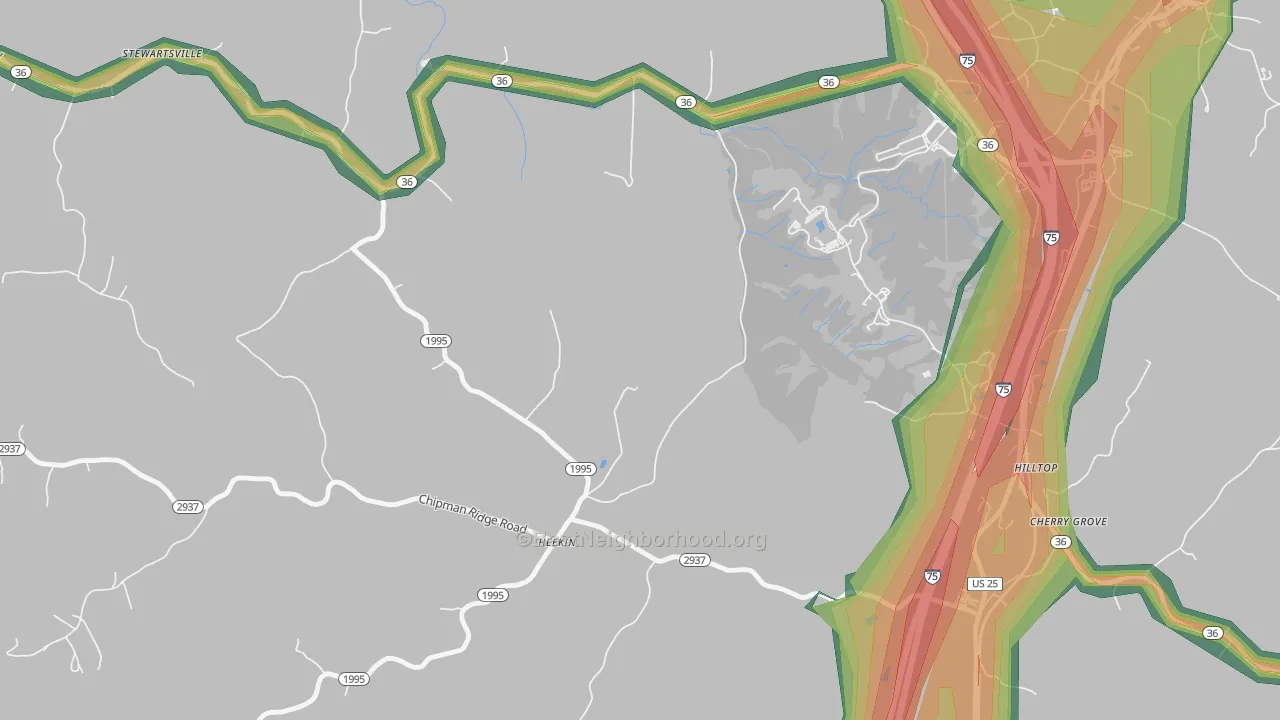 Heekin, KY Map of Noise Levels in Heekin