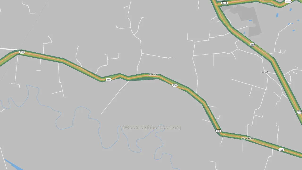 Heflin, KY Map of Noise Levels in Heflin