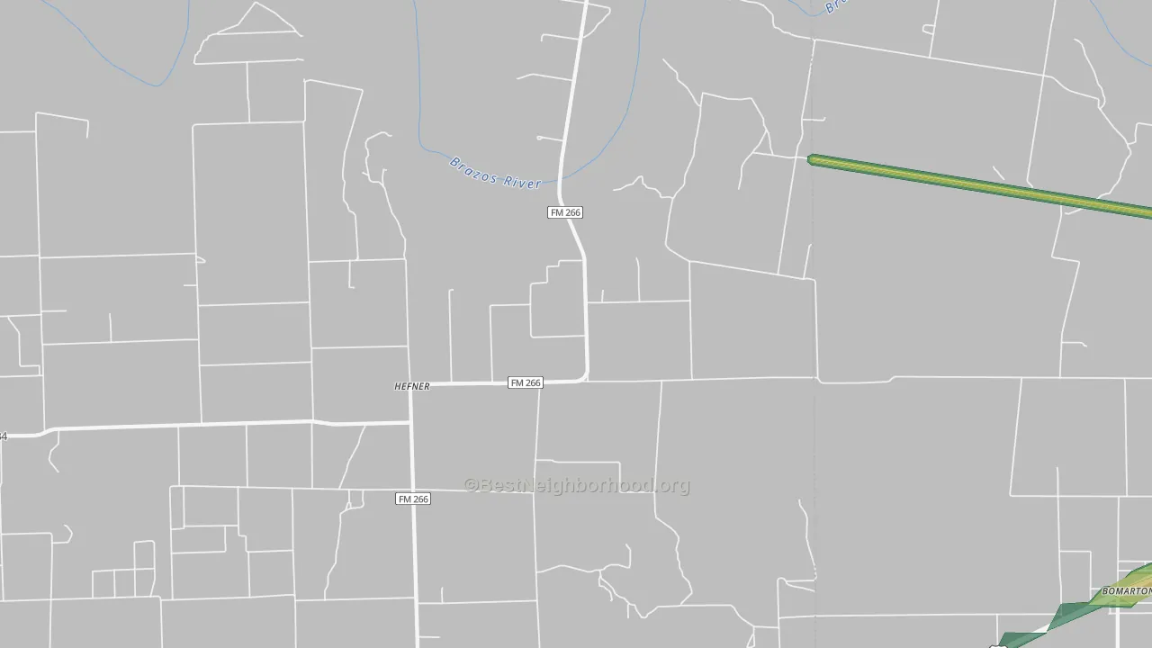 Hefner, TX Map of Noise Levels in Hefner