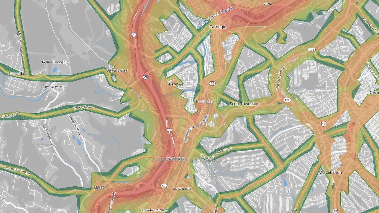 Heidelberg, PA Map of Noise Levels in Heidelberg