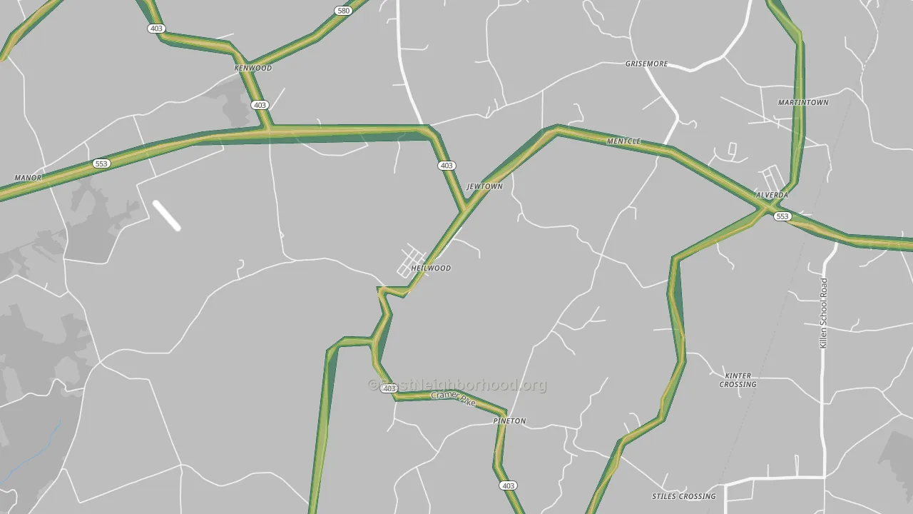 Heilwood, PA Map of Noise Levels in Heilwood