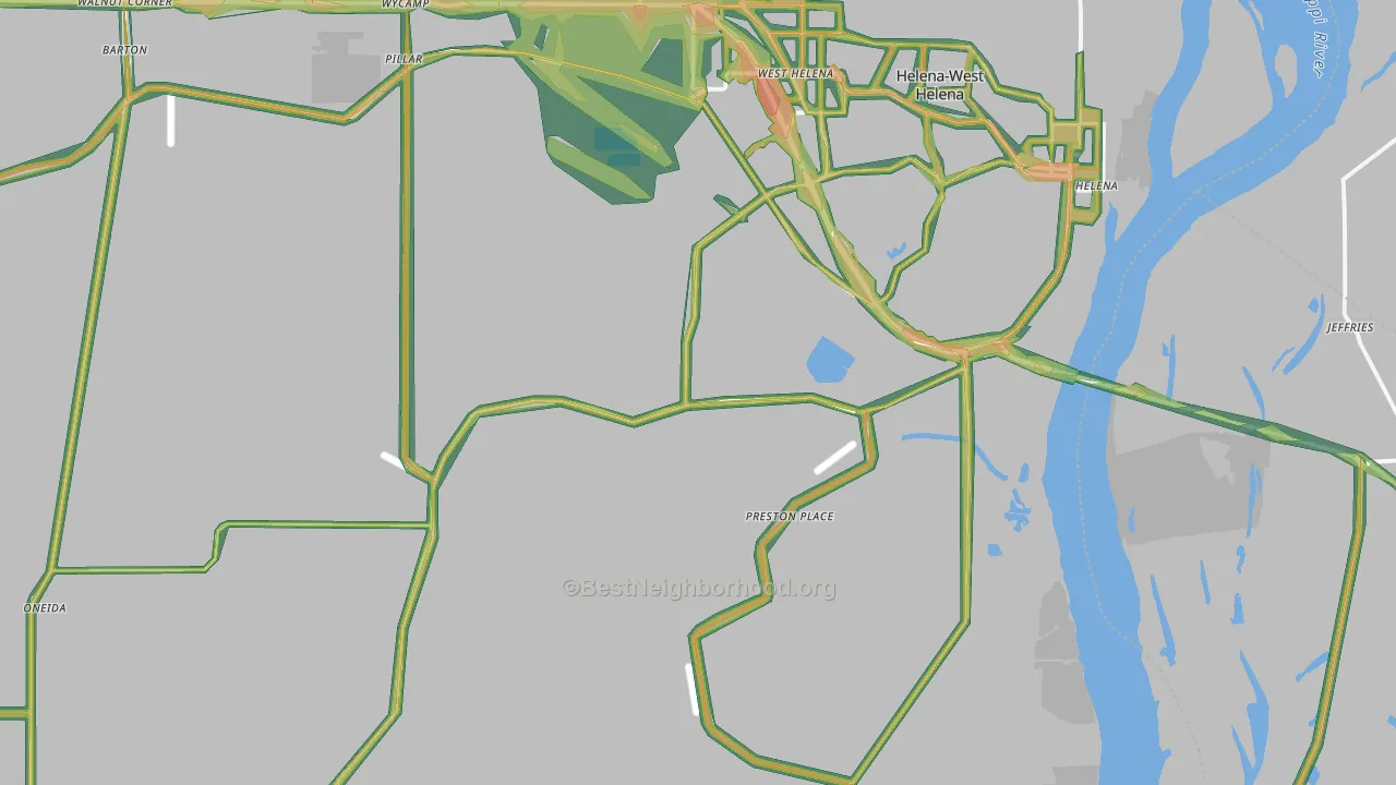 Helena, AR Map of Noise Levels in Helena