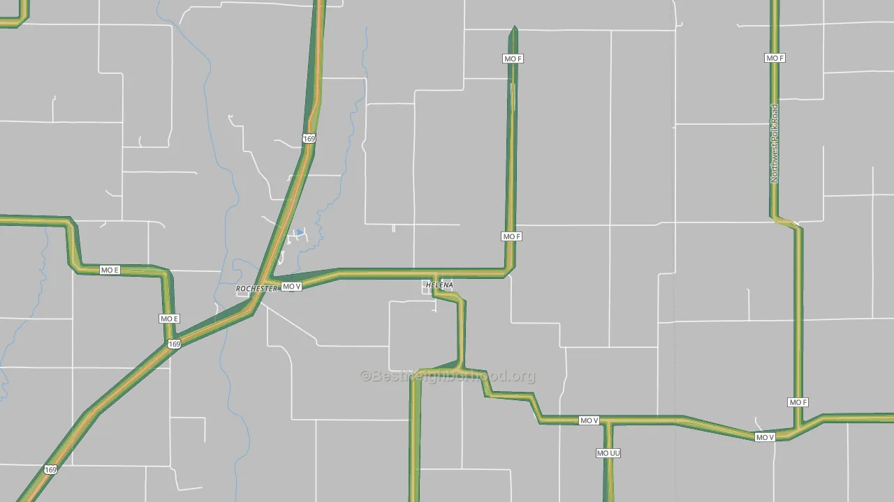 Helena, MO Map of Noise Levels in Helena