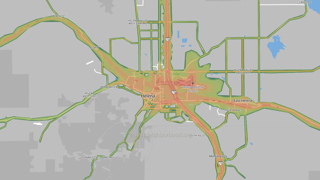 Helena, MT Map of Noise Levels in Helena