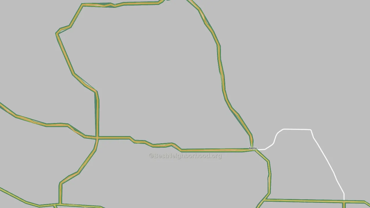Helix, OR Map of Noise Levels in Helix