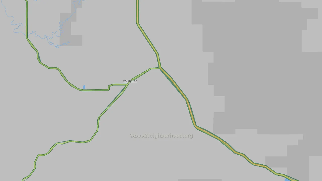 Helmville, MT Map of Noise Levels in Helmville