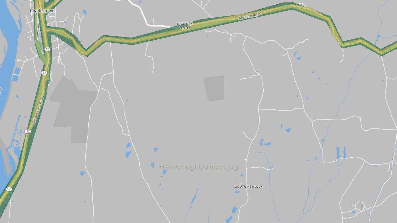 Hemlock Center, NH Map of Noise Levels in Hemlock Center