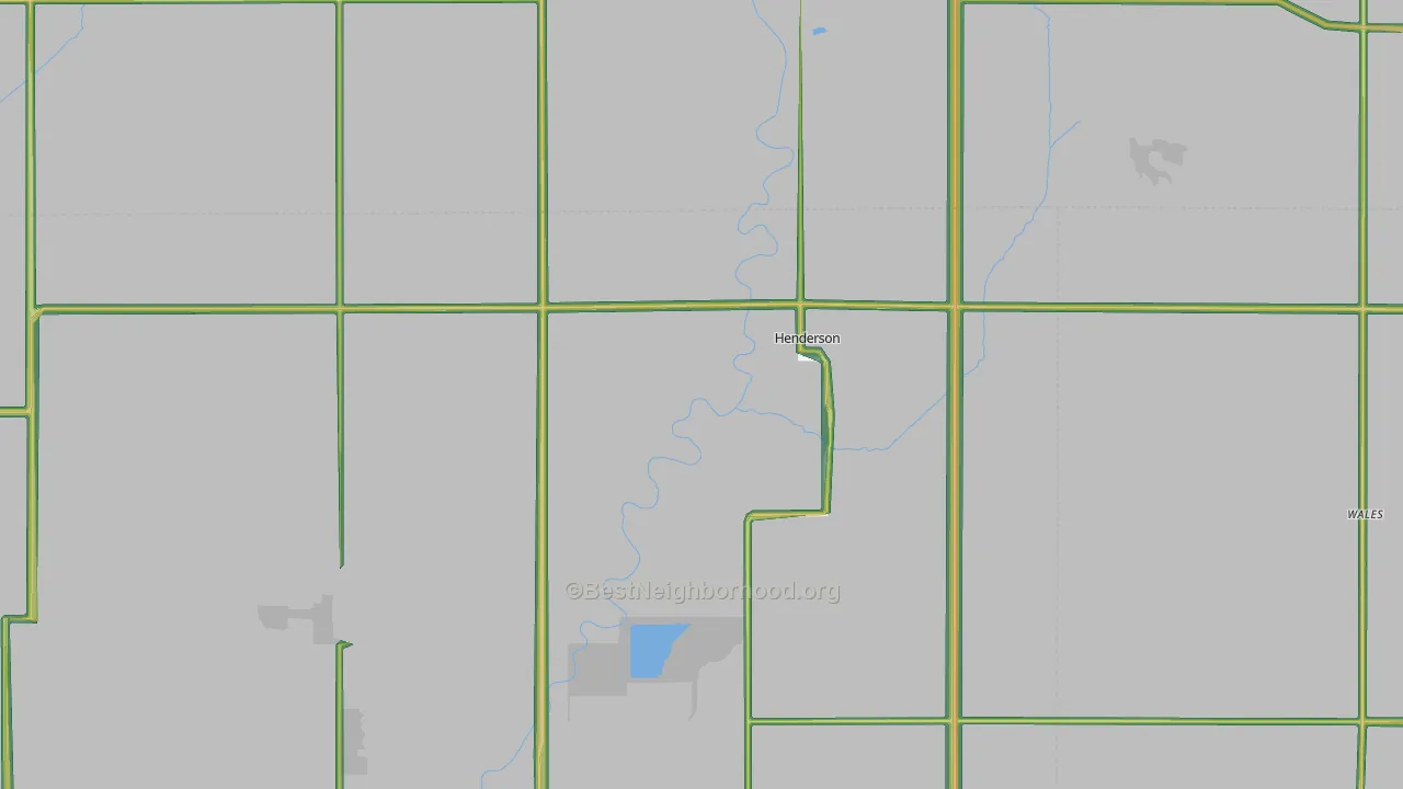 Henderson, IA Map of Noise Levels in Henderson