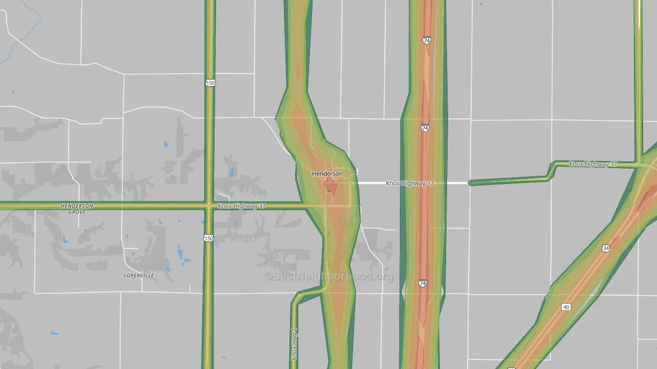 Henderson, IL Map of Noise Levels in Henderson