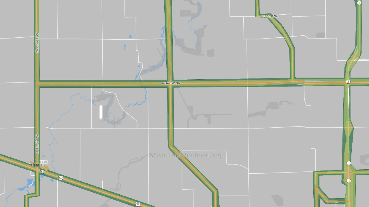 Henderson, IN Map of Noise Levels in Henderson