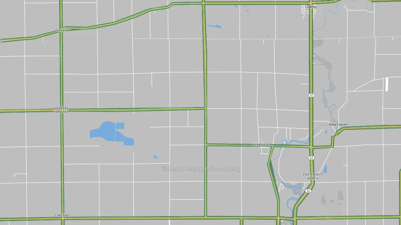 Henderson, MI Map of Noise Levels in Henderson