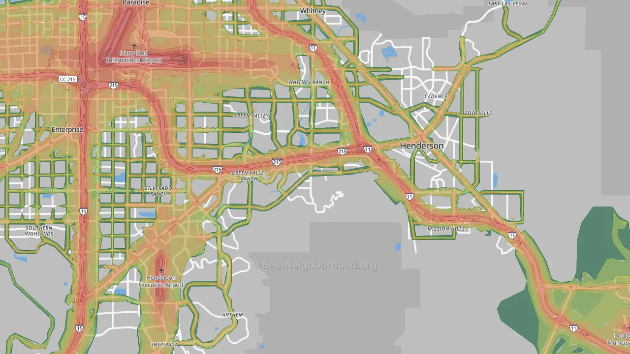 Henderson, NV Map of Noise Levels in Henderson