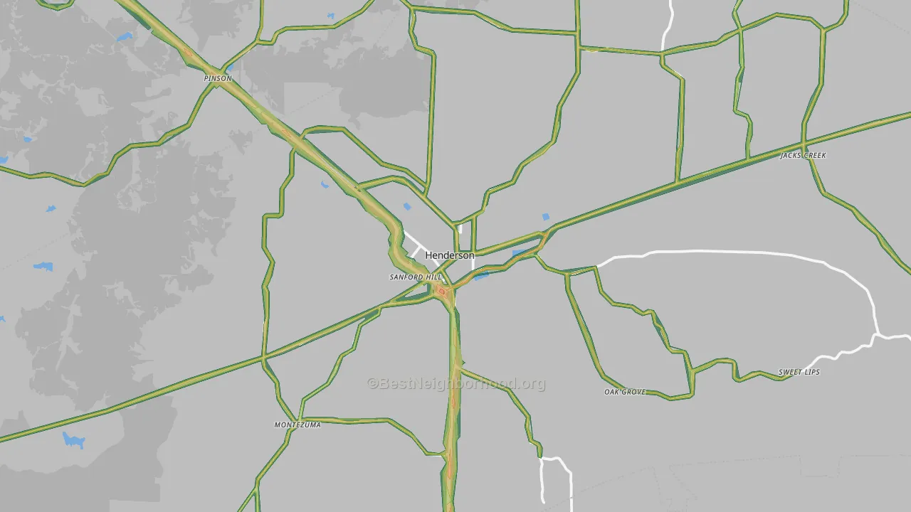 Henderson, TN Map of Noise Levels in Henderson
