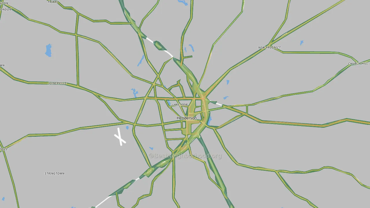 Henderson, TX Map of Noise Levels in Henderson