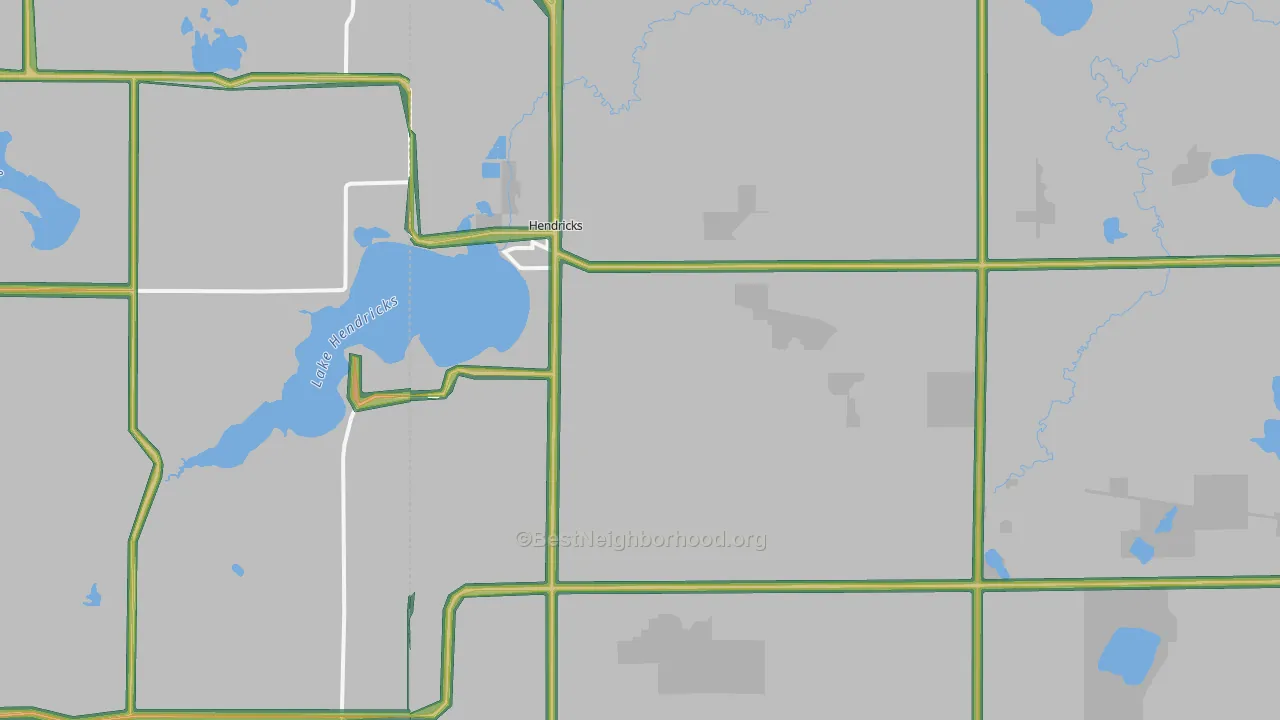 Hendricks, MN Map of Noise Levels in Hendricks