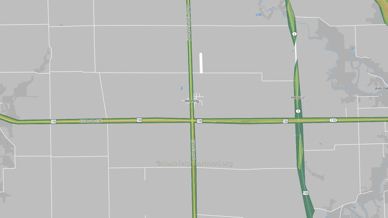 Henning, IL Map of Noise Levels in Henning