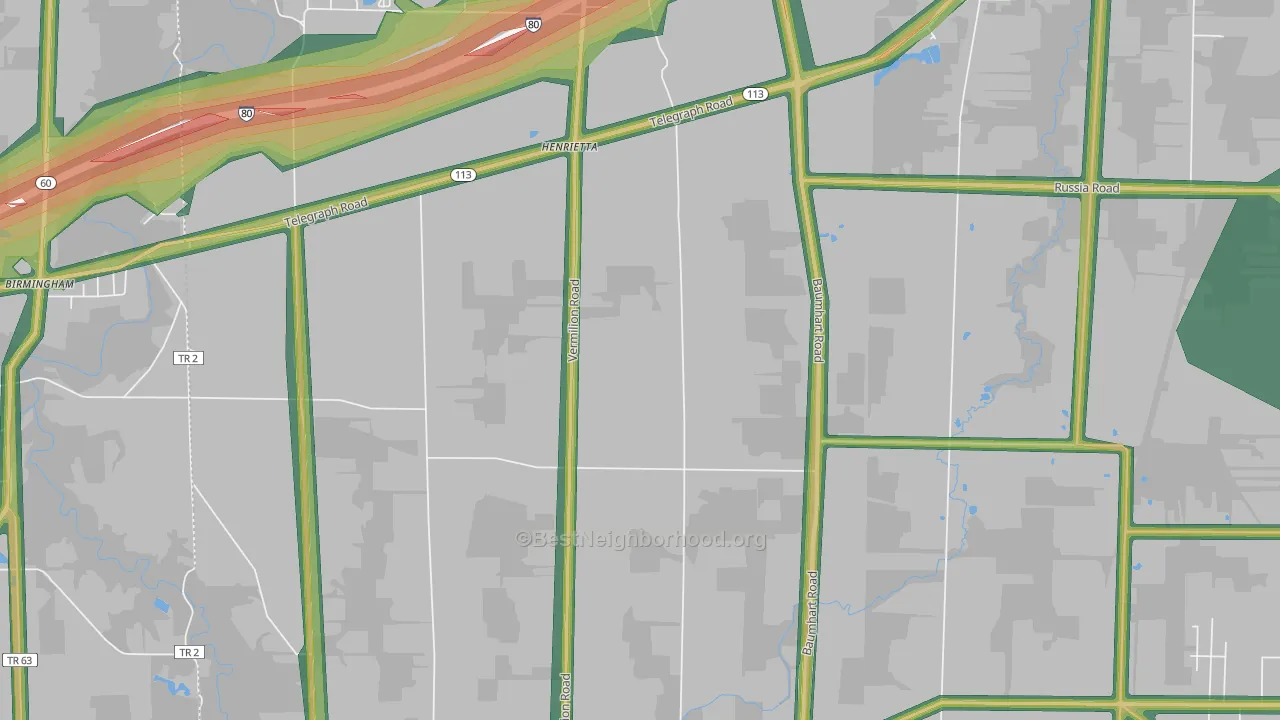 Henrietta, OH Map of Noise Levels in Henrietta