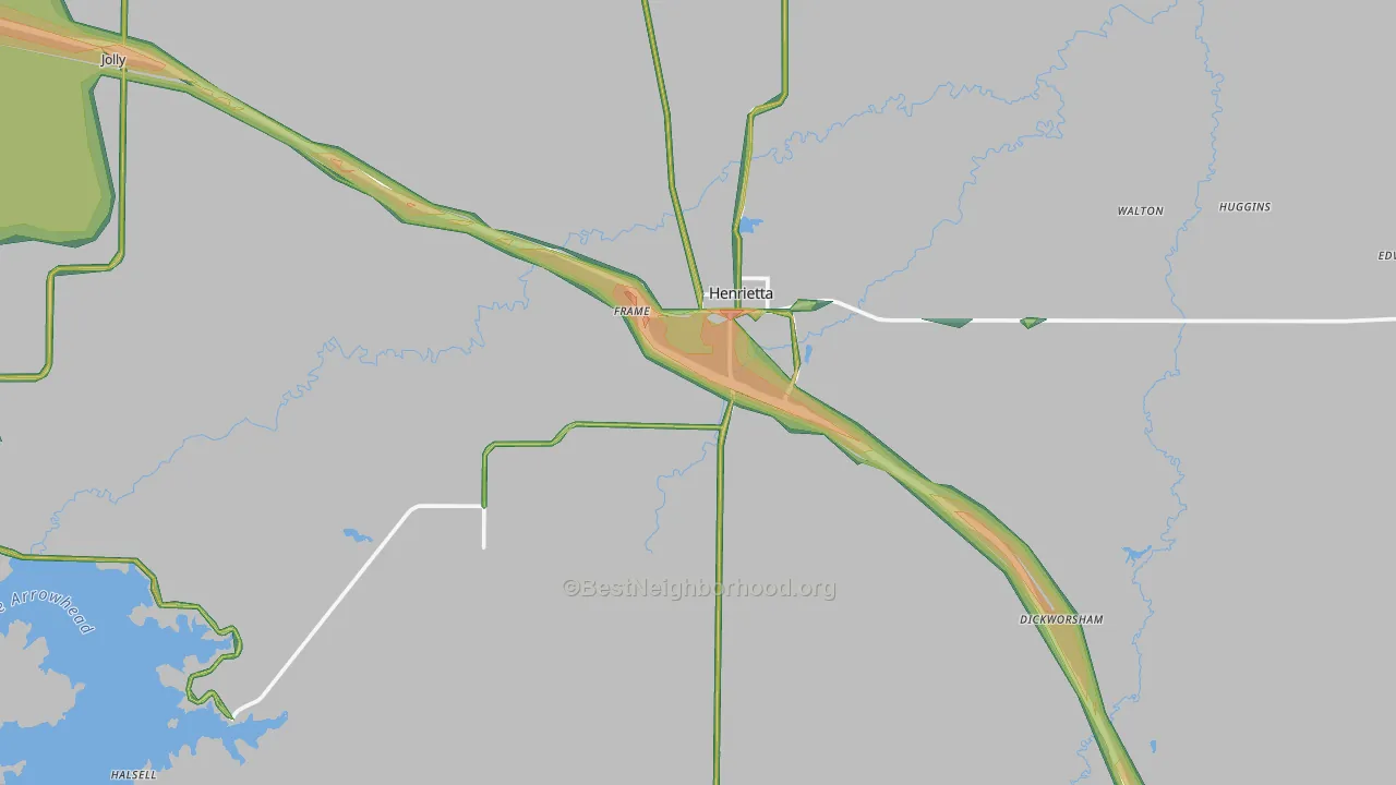 Henrietta, TX Map of Noise Levels in Henrietta