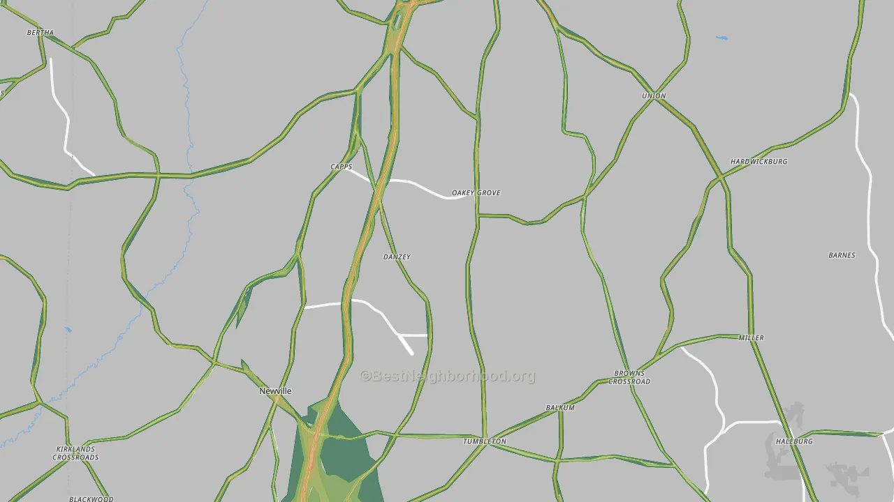 Henry County, AL Map of Noise Levels in Henry County