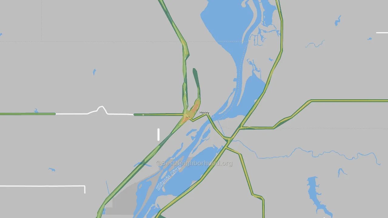 Henry, IL Map of Noise Levels in Henry