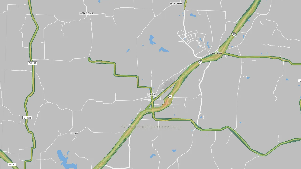 Henry, TN Map of Noise Levels in Henry