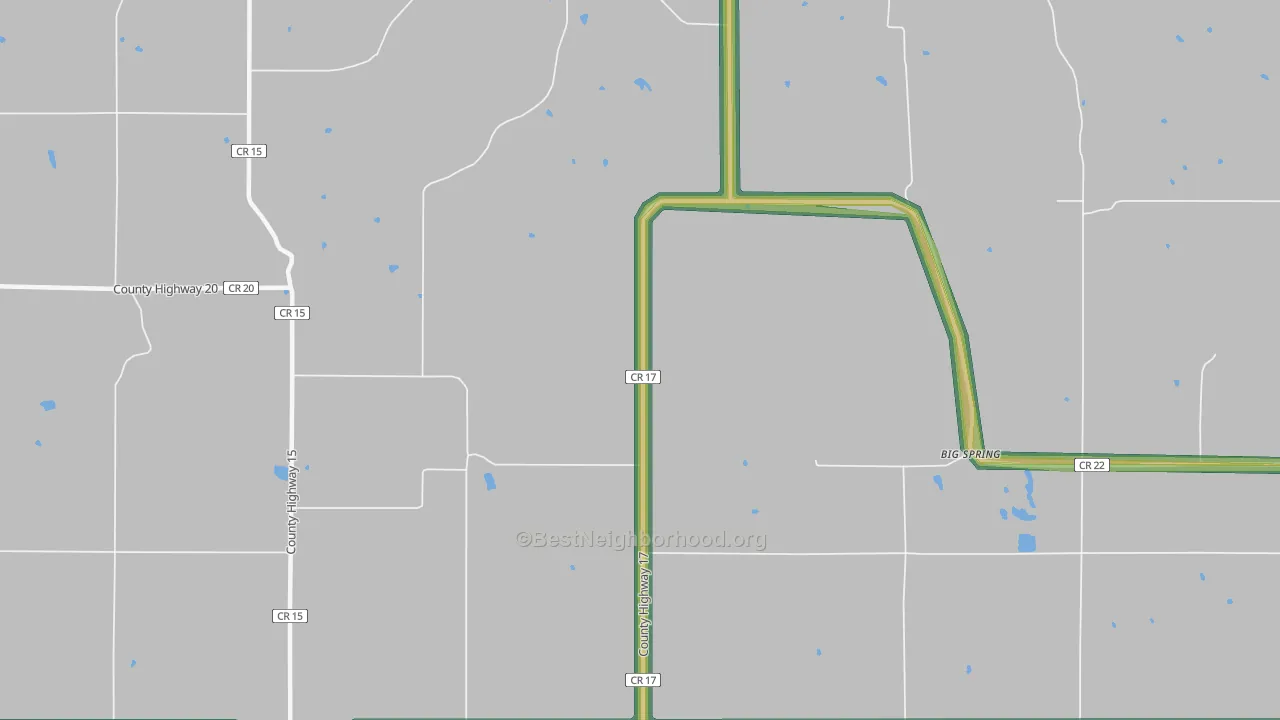 Henrytown, MN Map of Noise Levels in Henrytown