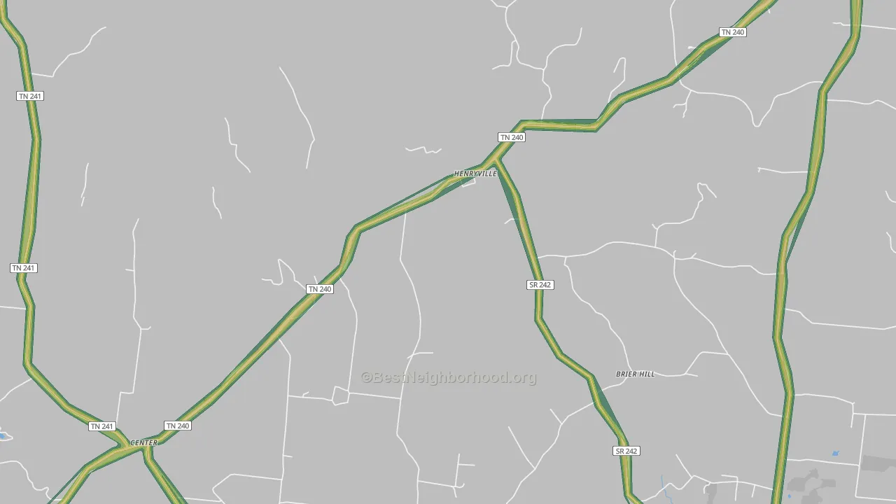 Henryville, TN Map of Noise Levels in Henryville