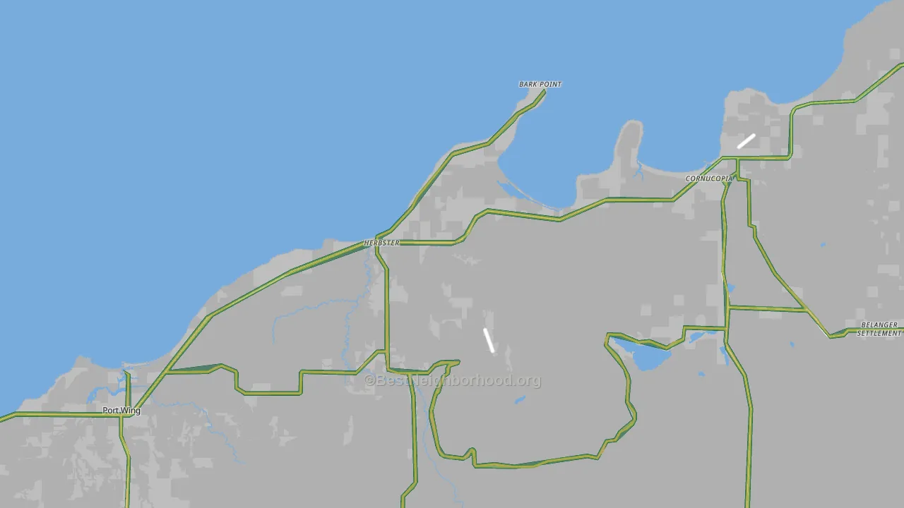 Herbster, WI Map of Noise Levels in Herbster