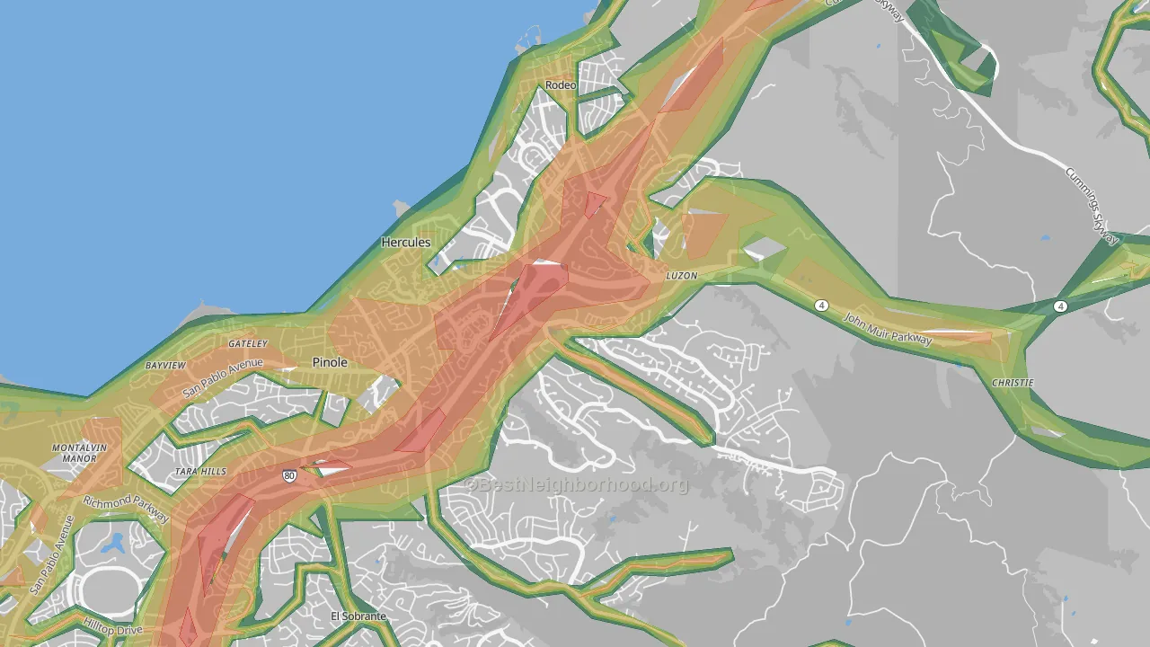 Hercules, CA Map of Noise Levels in Hercules