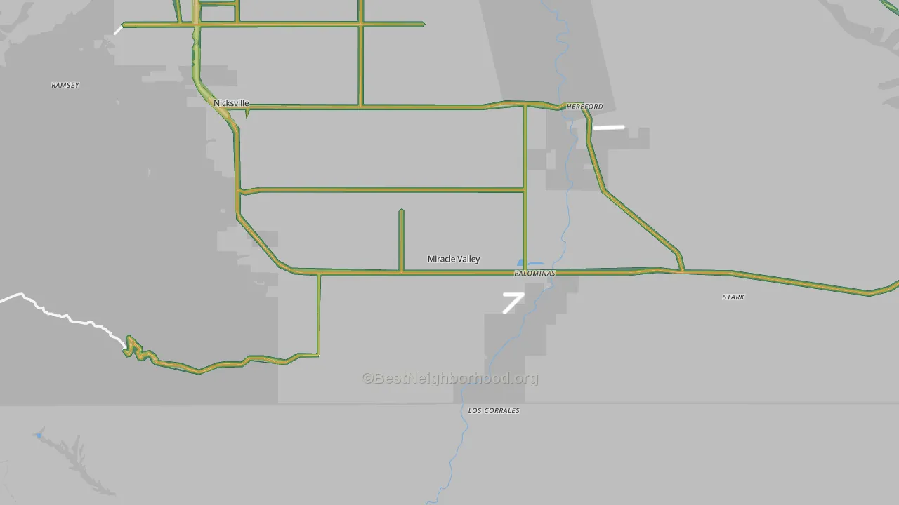 Hereford, AZ Map of Noise Levels in Hereford