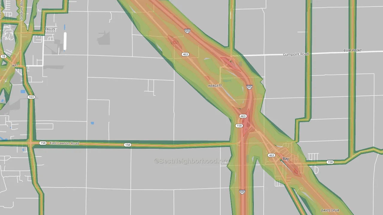 Hergett, AR Map of Noise Levels in Hergett