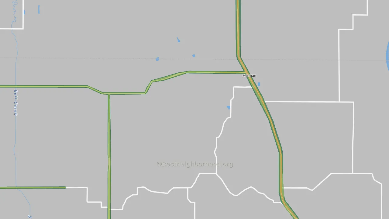 Herman, NE Map of Noise Levels in Herman