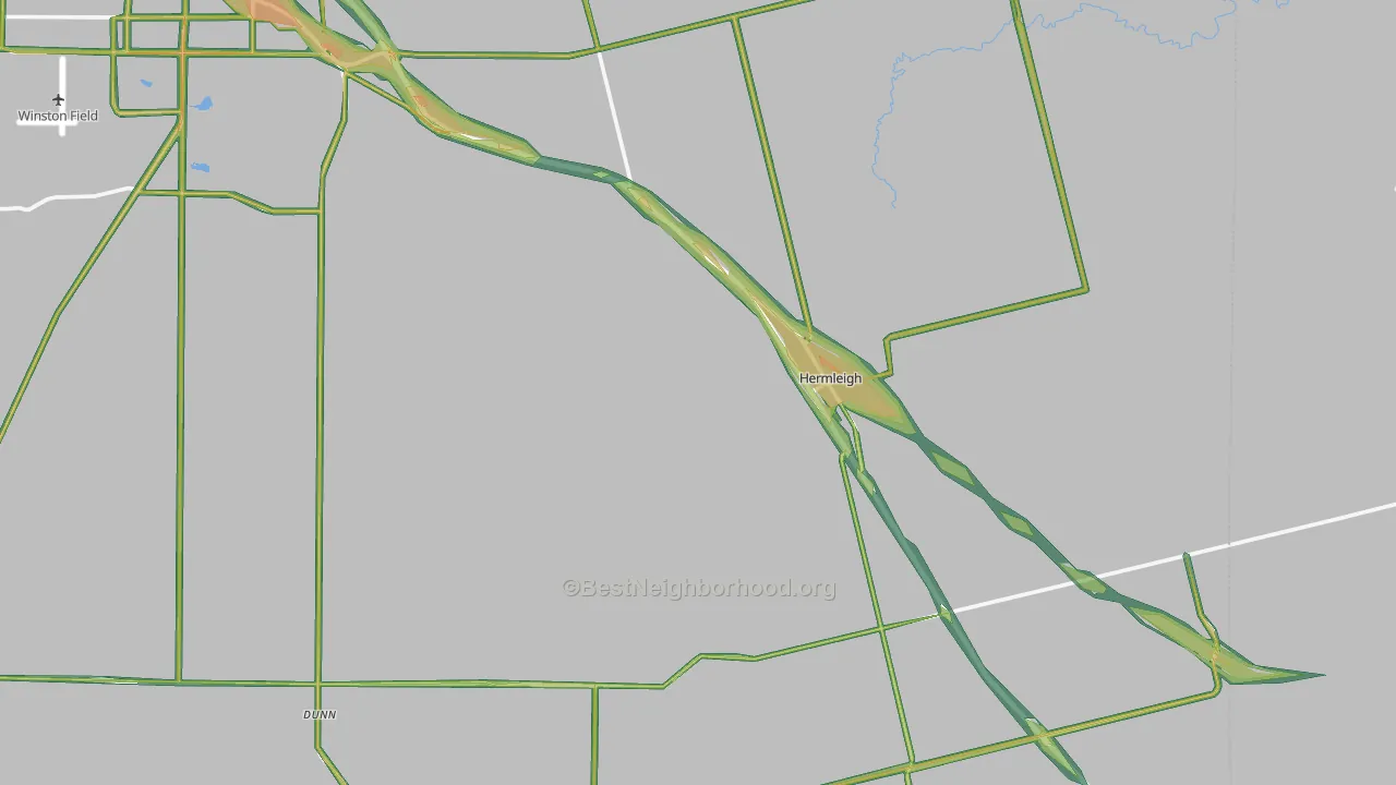 Hermleigh, TX Map of Noise Levels in Hermleigh